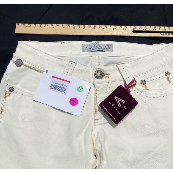 Carlo Chionna Women's Jeans White 28‎ NWT - Picture 2 of 4
